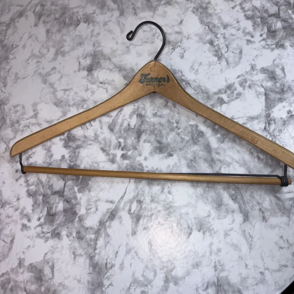 Vintage Turner Bros. Chicago Clothier ~ Wood Wooden Suit Coat Clothes Hangers